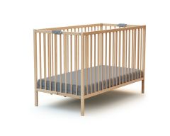 AT4 Wooden Folding Cot with FREE cot mattress  - Natural