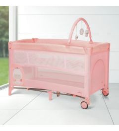 Asalvo Travel Cot Complete Duo - Baby Giraffe Pink