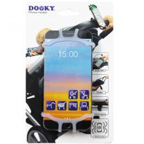 Dooky Universal Mobile Phone Holder, Smartphone Mount for Pushchairs and Bikes, Practical Phone Grip for All Mobile Brands and Models, 360° Rotating - Transparent