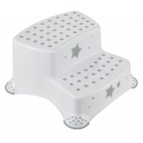 Keeper Double Step Stool - White Star