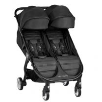 Baby Jogger City Tour 2 Double Travel Pushchair, Lightweight, Foldable & Compact Double Buggy  - Pitch Black